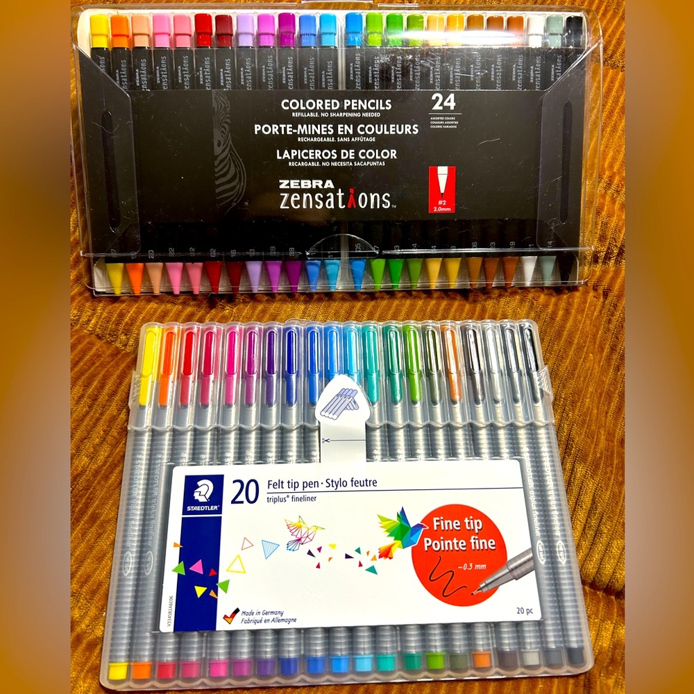 Zebra Zensations Colored Pencils and Staedtler Felt Tip Pens Set